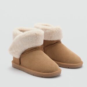 Mango MNG fur lined beige ankle boots Sz EU 37 / US 6.5